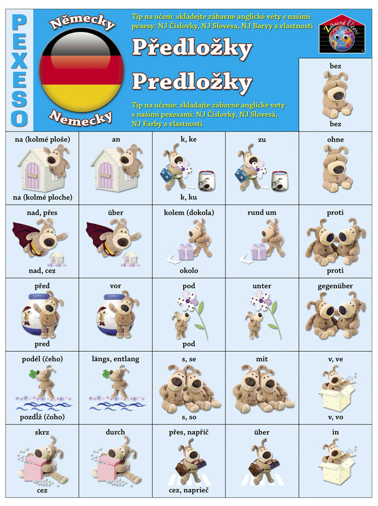Zábavné učenie Pexeso Nemčina - Predložky | ♥ DITIPO.sk