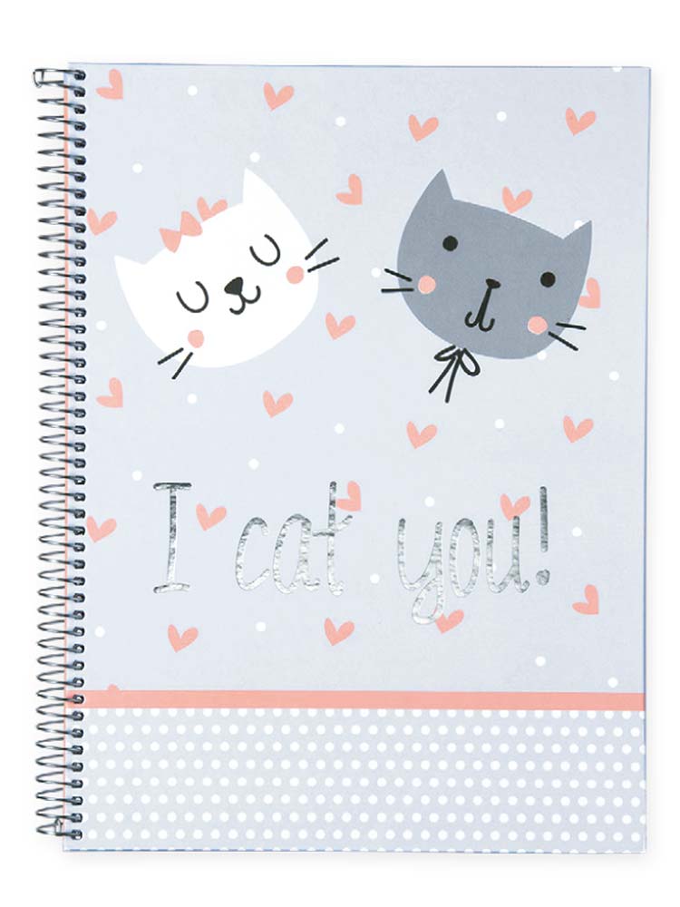 I CAT YOU Krúžkový zápisník A4 - sivý | ♥ DITIPO.sk